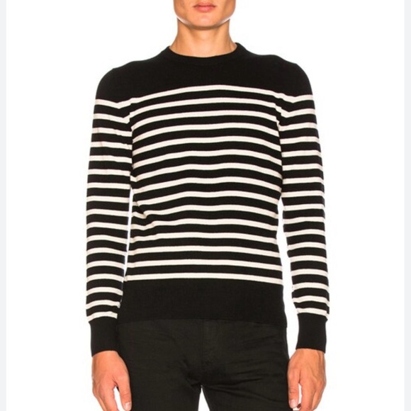 Saint Laurent Other - Saint Laurent Cashmere Crew Sweater XL Navy/White
